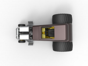 Mini Rod pulling tractor 5 Scale 1 to 25 3D Baskı Modeli