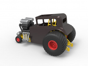 Mini Rod pulling tractor 5 Scale 1 to 25 3D Baskı Modeli
