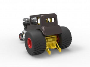 Mini Rod pulling tractor 5 Scale 1 to 25 3D Baskı Modeli