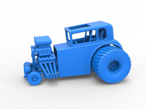 Mini Rod pulling tractor 5 Scale 1 to 25 3D Baskı Modeli