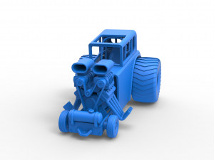 Mini Rod pulling tractor 5 Scale 1 to 25 3D Baskı Modeli