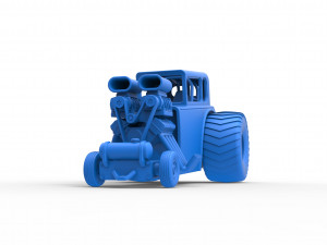Mini Rod pulling tractor 5 Scale 1 to 25 3D Baskı Modeli