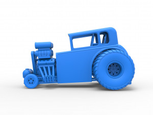 Mini Rod pulling tractor 5 Scale 1 to 25 3D Baskı Modeli