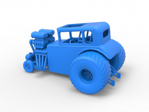 Mini Rod pulling tractor 5 Scale 1 to 25 3D Baskı Modeli