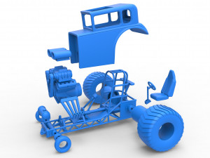 Mini Rod pulling tractor 5 Scale 1 to 25 3D Baskı Modeli