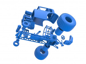 Mini Rod pulling tractor 5 Scale 1 to 25 3D Baskı Modeli