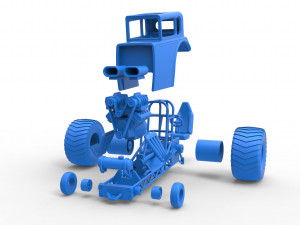 Mini Rod pulling tractor 5 Scale 1 to 25 3D Baskı Modeli