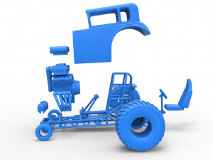 Mini Rod pulling tractor 5 Scale 1 to 25 3D Baskı Modeli