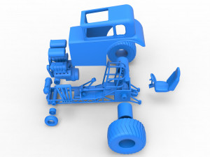 Mini Rod pulling tractor 5 Scale 1 to 25 3D Baskı Modeli
