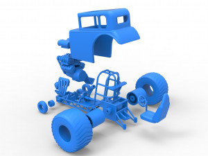 Mini Rod pulling tractor 5 Scale 1 to 25 3D Baskı Modeli