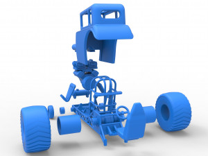 Mini Rod pulling tractor 5 Scale 1 to 25 3D Baskı Modeli