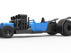 Pulling truck 2wd Hot rod with two V8 Version 2 Scale 1 to 25 3D-printmodel