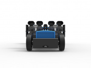 Pulling truck 2wd Hot rod with two V8 Version 2 Scale 1 to 25 3D-printmodel