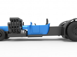 Pulling truck 2wd Hot rod with two V8 Version 2 Scale 1 to 25 3D-printmodel