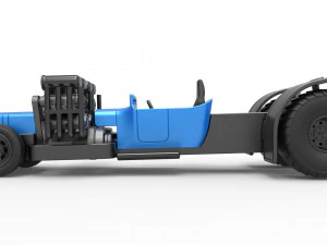 Pulling truck 2wd Hot rod with two V8 Version 2 Scale 1 to 25 3D Print Model