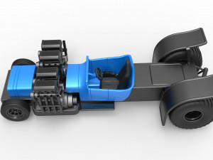 Pulling truck 2wd Hot rod with two V8 Version 2 Scale 1 to 25 3D-printmodel