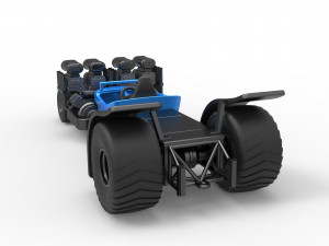 Pulling truck 2wd Hot rod with two V8 Version 2 Scale 1 to 25 3D-printmodel