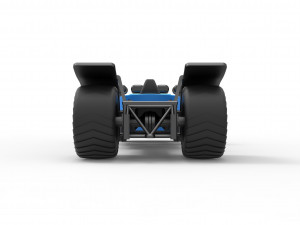 Pulling truck 2wd Hot rod with two V8 Version 2 Scale 1 to 25 3D-printmodel