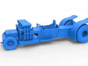Pulling truck 2wd Hot rod with two V8 Version 2 Scale 1 to 25 3D Print Model