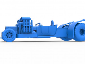 Pulling truck 2wd Hot rod with two V8 Version 2 Scale 1 to 25 3D-printmodel