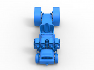 Pulling truck 2wd Hot rod with two V8 Version 2 Scale 1 to 25 3D-printmodel