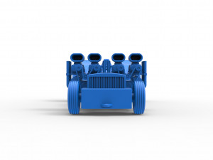 Pulling truck 2wd Hot rod with two V8 Version 2 Scale 1 to 25 3D-printmodel