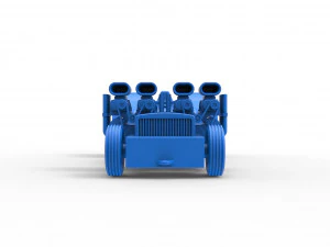 Pulling truck 2wd Hot rod with two V8 Version 2 Scale 1 to 25 3D Print Model