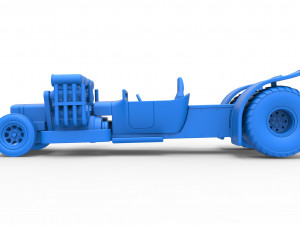 Pulling truck 2wd Hot rod with two V8 Version 2 Scale 1 to 25 3D-printmodel