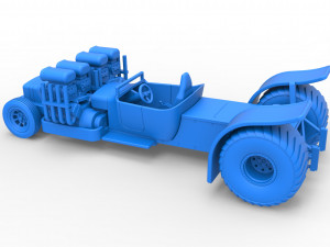 Pulling truck 2wd Hot rod with two V8 Version 2 Scale 1 to 25 3D-printmodel