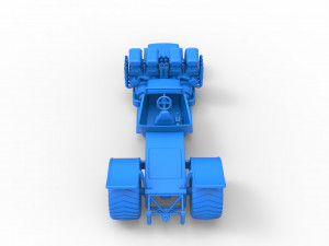 Pulling truck 2wd Hot rod with two V8 Version 2 Scale 1 to 25 3D-printmodel