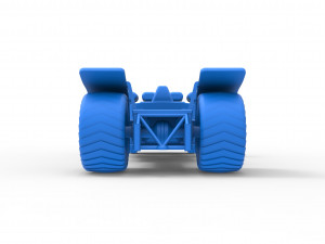 Pulling truck 2wd Hot rod with two V8 Version 2 Scale 1 to 25 3D-printmodel