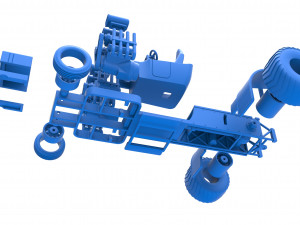Pulling truck 2wd Hot rod with two V8 Version 2 Scale 1 to 25 3D-printmodel