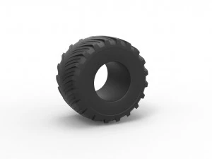 Monster Jam tire 15 Scale 1 to 25 3D Print Model
