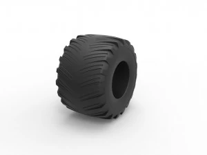 Monster Jam tire 15 Scale 1 to 25 3D Print Model