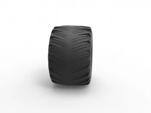 Monster Jam tire 15 Scale 1 to 25 3D Print Model