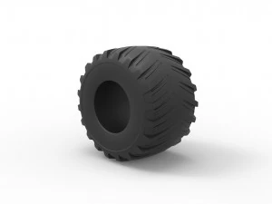 Monster Jam tire 15 Scale 1 to 25 3D Print Model
