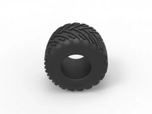Monster Jam tire 16 Scale 1 to 25 3D Print Model