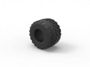 Monster Jam tire 16 Scale 1 to 25 3D Print Model