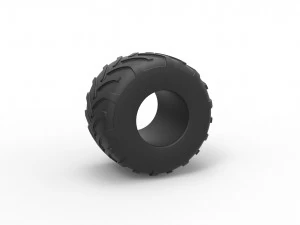 Monster Jam tire 17 Scale 1 to 25 3D Print Model