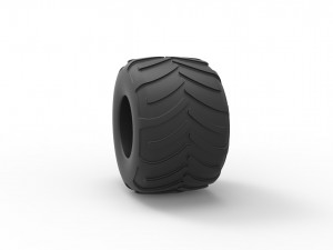 Monster Jam tire 17 Scale 1 to 25 Modelo de Impressão 3D