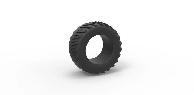 Pulling tractor rear tire 3 Scale 1 to 25 3D Print Model .c4d .max .obj .3ds .fbx .stl .blend 