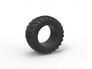 Pulling tractor rear tire 3 Scale 1 to 25 3D Принт Модель