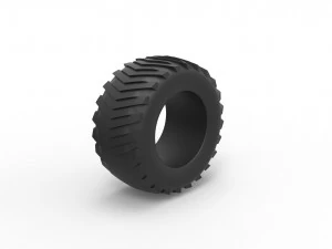 Pulling tractor rear tire 3 Scale 1 to 25 3D Print Model