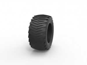 Pulling tractor rear tire 3 Scale 1 to 25 3D Принт Модель