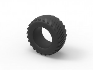 Pulling tractor rear tire 3 Scale 1 to 25 3D Принт Модель