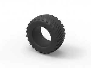 Pulling tractor rear tire 3 Scale 1 to 25 3D Print Model
