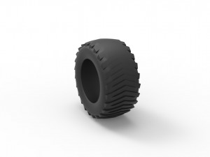 Pulling tractor rear tire 3 Scale 1 to 25 3D Принт Модель