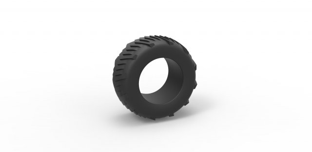 Pulling tractor rear tire 4 Scale 1 to 25 Modelo de impresión 3D .c4d .max .obj .3ds .fbx .stl .blend 