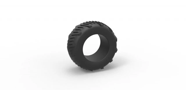 Pulling tractor rear tire 4 Scale 1 to 25 3D Print Model .c4d .max .obj .3ds .fbx .stl .blend 