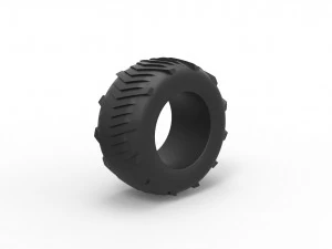 Pulling tractor rear tire 4 Scale 1 to 25 3D Print Model